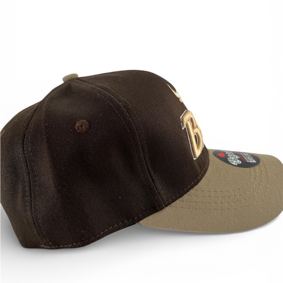 Brown & Tan Bull Logo Snapback Hat Adjustable Unisex Streetwear - Picture 3 of 5